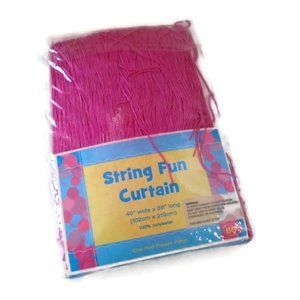 String Fun Curtain Hot Pink 40" x 86" Rod Pocket Panel  TSHG3298